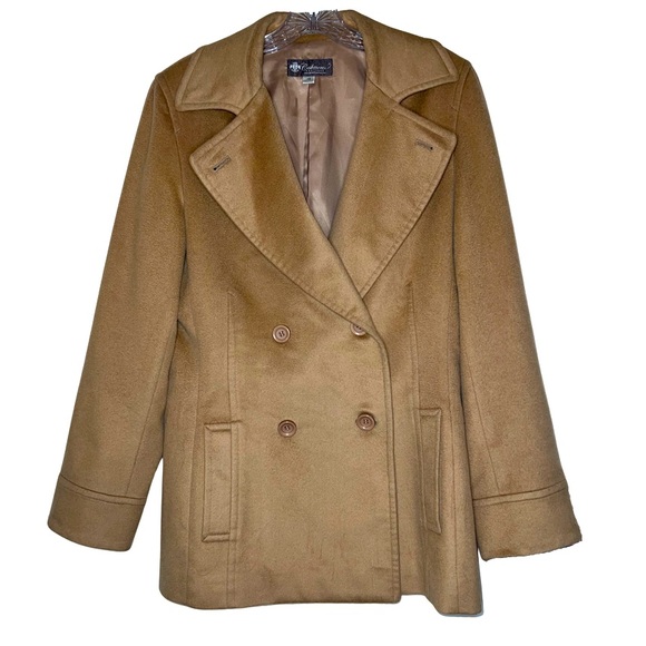 Cashmere Boutique | Camel Cashmere Peacoat - Picture 2 of 13